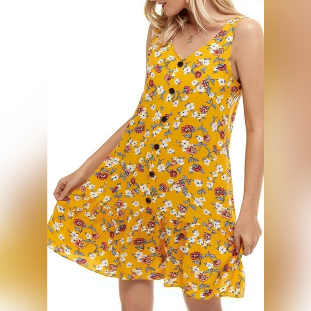 🌞T Shirt Dress V Neck - Picture 3 of 3